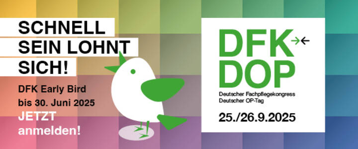 Noch bis zum 30. Juni profitieren Interessierte vom Frühbucherrabatt für den diesjährigen Deutschen Fachpflegekongress | OP-Tag 2025 in Münster. 