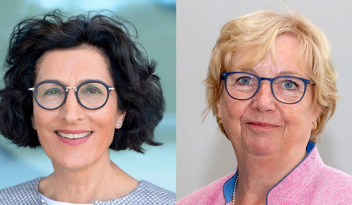 Vera Lux (li.) ist Nachfolgerin von Christel Bienstein, die nach zwölf Jahren ihr Amt als DBfK-Präsidentin niedergelegt hat und in den Ruhestand geht.