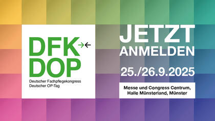 Programm und Ticketshop für den Deutschen Fachpflegekongress | OP-Tag 2025 in Münster sind online. Programm und Ticketshop für den Deutschen Fachpflegekongress | OP-Tag 2025 in Münster sind online.