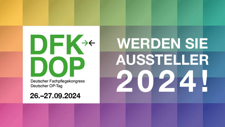 Nutzen Sie den Deutschen Fachpflegekongress | OP-Tag am 26. und 27. September 2024 in Münster, um Ihr Unternehmen und Ihre Produkte zu präsentieren.