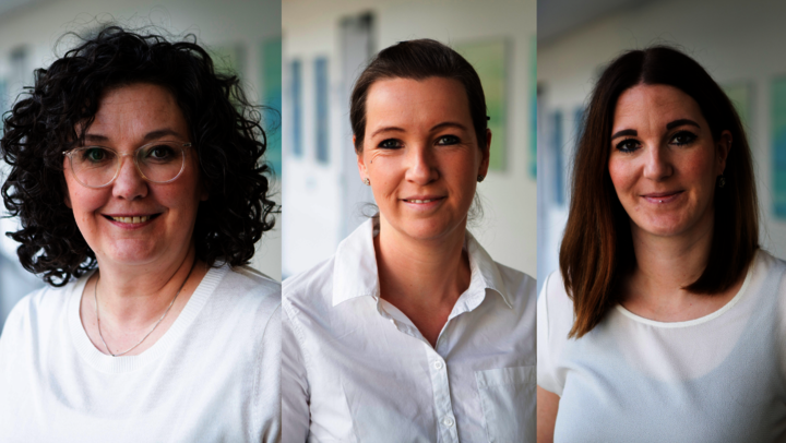Evelyn Sensburg, Ina Schebek und Stefanie Büll sind am Universitätsklinikum Marburg künftig für das Pflegepersonal zuständig.