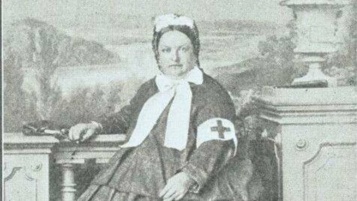 Die Krankenpflegerin Marie Simon erwarb sich Verdienste beim Aufbau des Roten Kreuzes im Königreich Sachsen. Sie lebte von 1824 bis 1877. Das Bild zeigt Simon 1870/71 in Frankreich. 