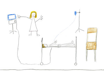 Wie Kinder, die Krankenhausaufenthalte erlebt haben, den Pflegeberuf sehen, kann helfen, stereotype Vorstellungen zu vermeiden. 